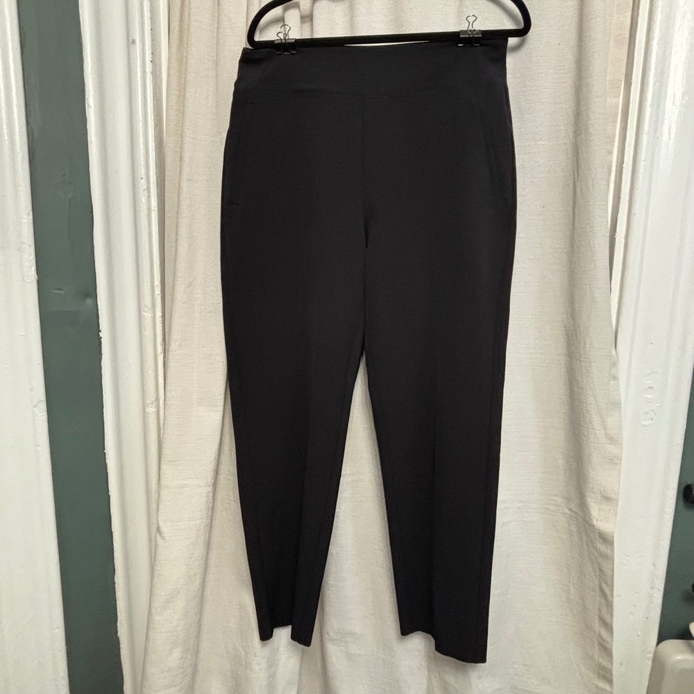 Athleta Brooklyn Ankle Pants Black Tapered Leg Stretch Trousers Size 12